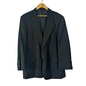 Hickey Freeman Sportscoat Mens 44R Dark Brown Green Two Button 100% Wool Blazer‎